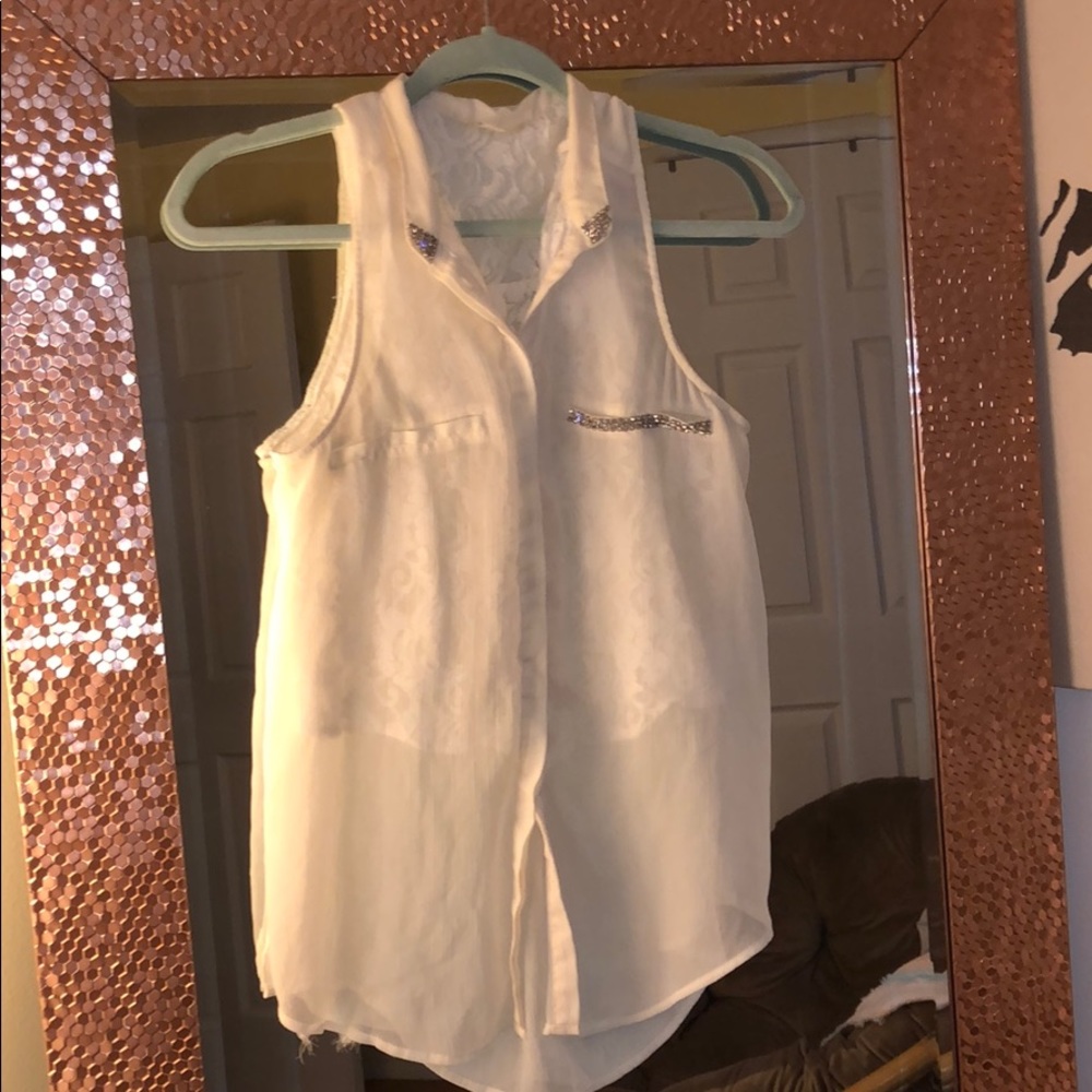 Lace Sparkle “Guess” Blouse